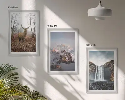Lot de 3 tableaux pour salon représentant des paysages montagneux sauvages