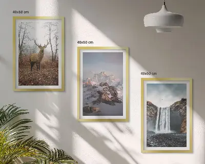 Lot de 3 tableaux pour salon représentant des paysages montagneux sauvages