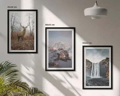Lot de 3 tableaux pour salon représentant des paysages montagneux sauvages