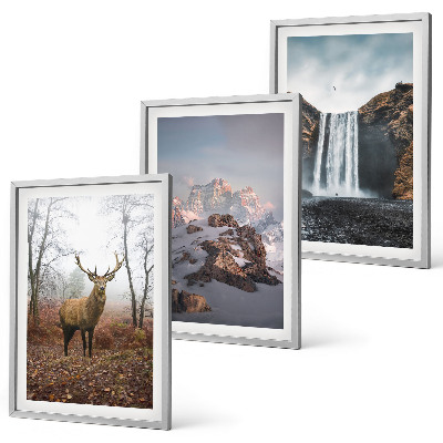 Lot de 3 tableaux pour salon Paysages montagneux sauvages