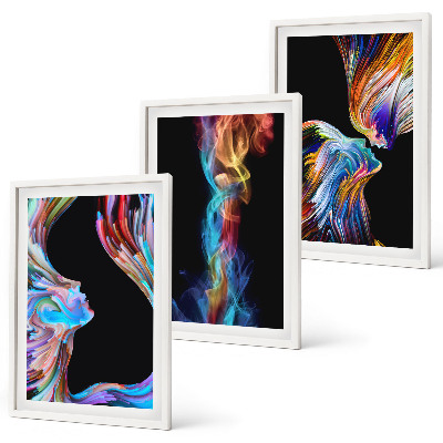 Cadre photo mural Visages abstraits colorés