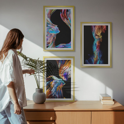 Cadre photo mural Visages abstraits colorés