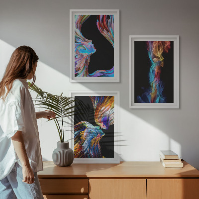 Cadre photo mural Visages abstraits colorés