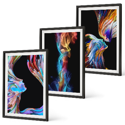 Cadre photo mural Visages abstraits colorés
