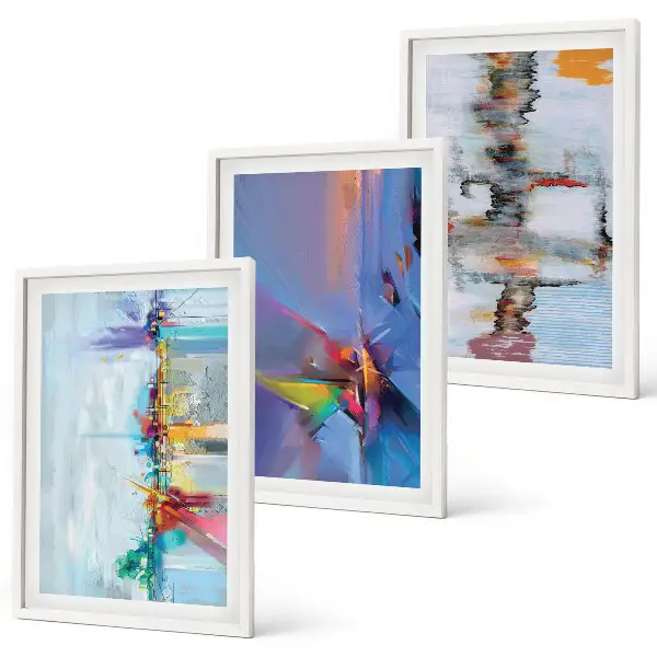 Cadre photo mural avec compositions de peinture abstraite
