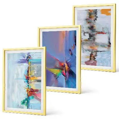 Cadre photo mural avec compositions de peinture abstraite