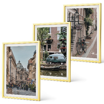 Lot de 3 tableaux pour salon Vues de la ville sur les bâtiments