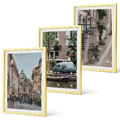 Lot de 3 tableaux pour salon vues urbaines de bâtiments