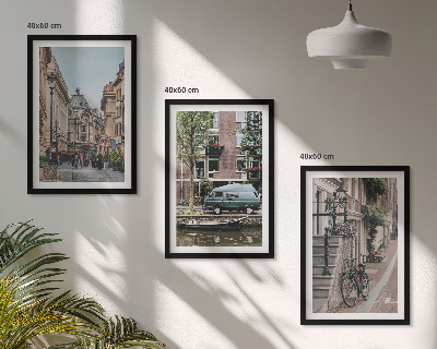 Lot de 3 tableaux pour salon Vues de la ville sur les bâtiments