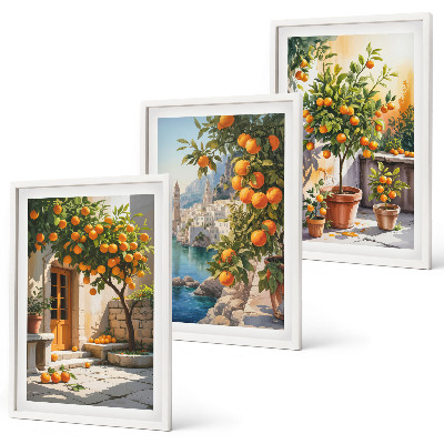 Cadre photo mural Paysages d'agrumes peints