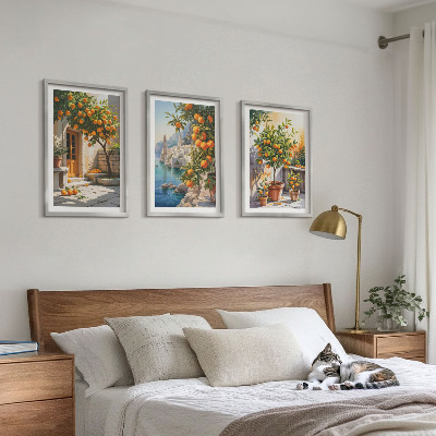 Cadre photo mural Paysages d'agrumes peints