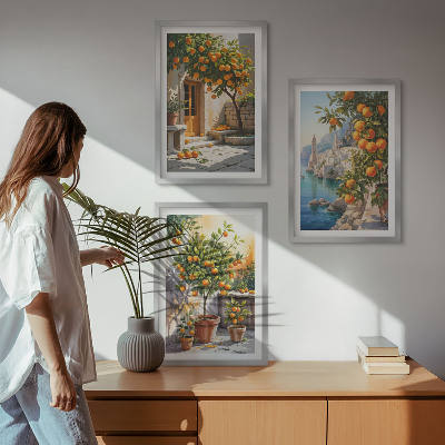 Cadre photo mural Paysages d'agrumes peints