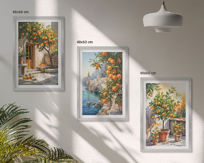 Cadre photo mural Paysages d'agrumes peints