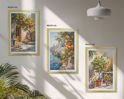 Cadre photo mural Paysages d'agrumes peints