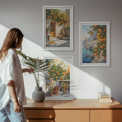 Cadre photo mural Paysages d'agrumes peints