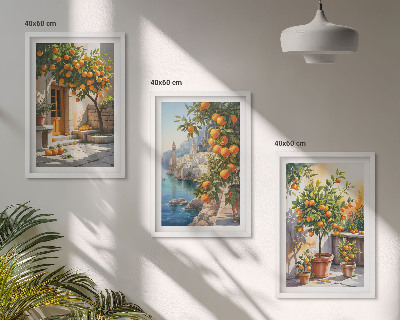 Cadre photo mural Paysages d'agrumes peints