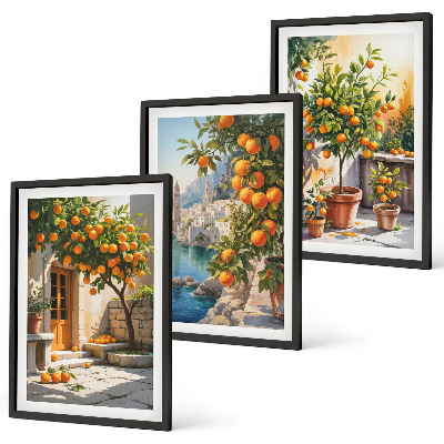 Cadre photo mural Paysages d'agrumes peints