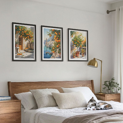 Cadre photo mural Paysages d'agrumes peints