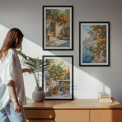 Cadre photo mural Paysages d'agrumes peints