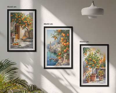 Cadre photo mural Paysages d'agrumes peints