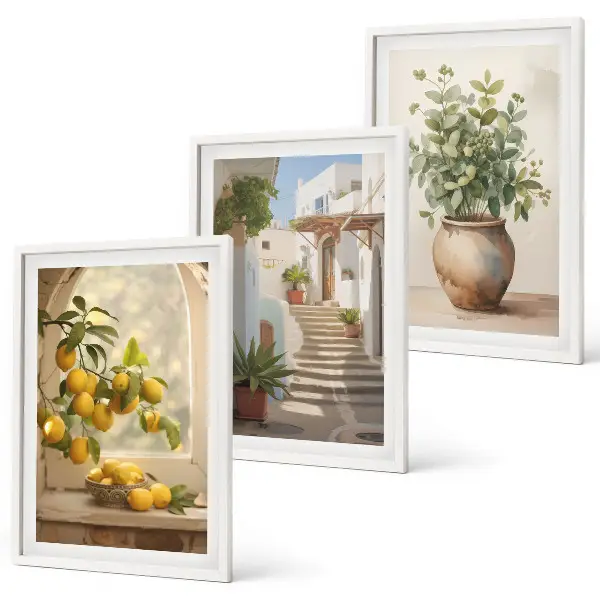 Cadre photo mural représentant des citrons dans un vase
