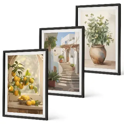 Cadre photo mural représentant des citrons dans un vase