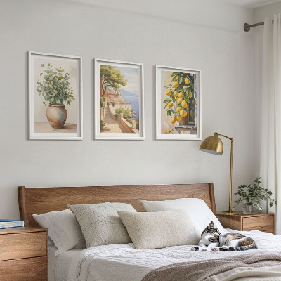 Lot de 3 tableaux pour salon Des fleurs dans un vase, une mer de citrons