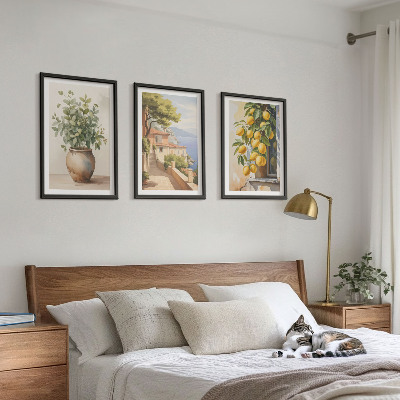 Lot de 3 tableaux pour salon Des fleurs dans un vase, une mer de citrons