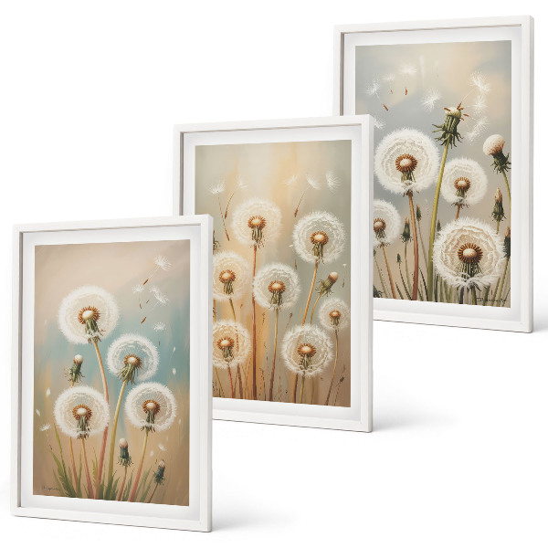 Cadre photo mural Fleurs de pissenlit pastel