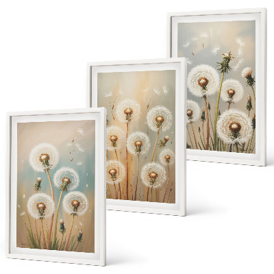 Cadre photo mural Fleurs de pissenlit pastel