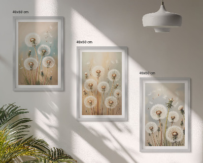 Cadre photo mural Fleurs de pissenlit pastel