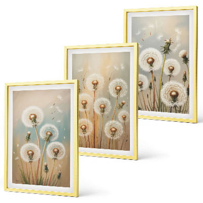 Cadre photo mural Fleurs de pissenlit pastel