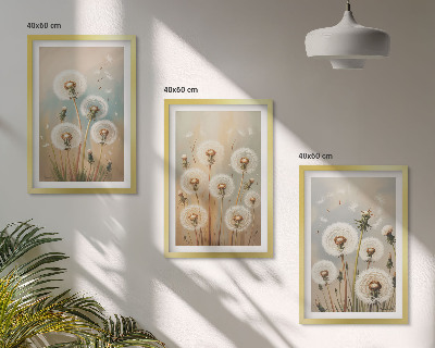 Cadre photo mural Fleurs de pissenlit pastel