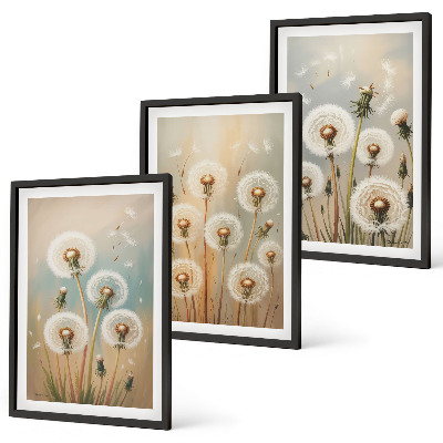 Cadre photo mural Fleurs de pissenlit pastel