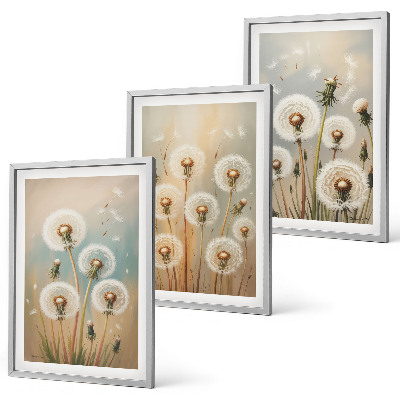 Cadre photo mural Fleurs de pissenlit pastel