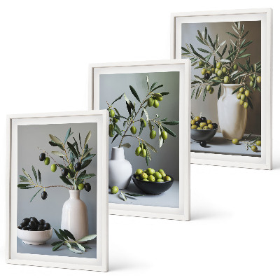 Cadre photo mural Olives dans des vases discrets