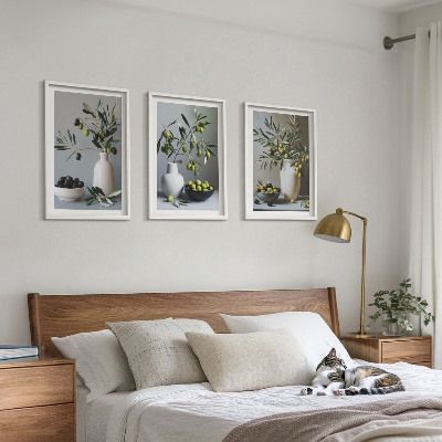 Cadre photo mural Olives dans des vases discrets