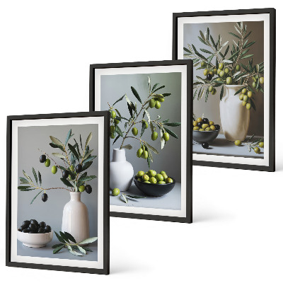 Cadre photo mural Olives dans des vases discrets
