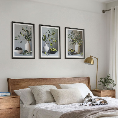 Cadre photo mural Olives dans des vases discrets