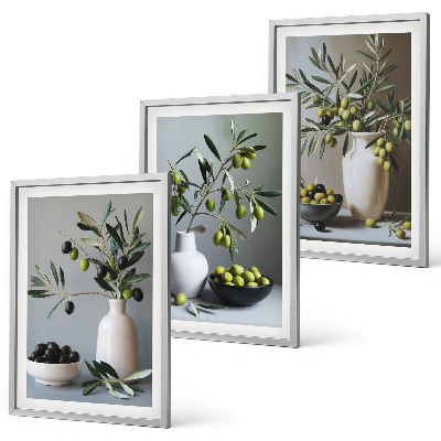 Cadre photo mural Olives dans des vases discrets