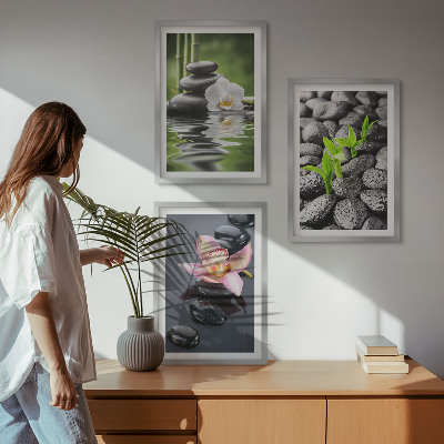 Cadre photo mural Une composition zen apaisante de fleurs et d'eau