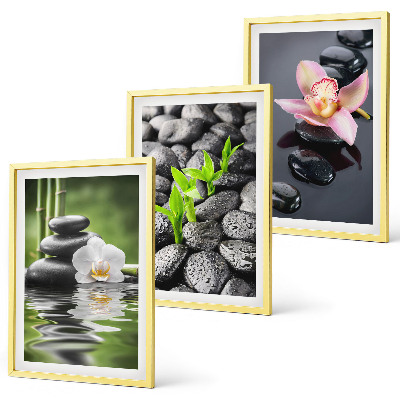 Cadre photo mural Une composition zen apaisante de fleurs et d'eau