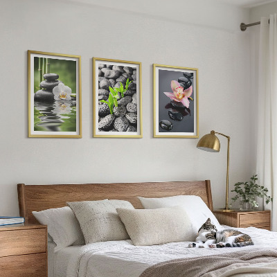 Cadre photo mural Une composition zen apaisante de fleurs et d'eau