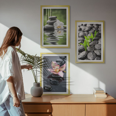 Cadre photo mural Une composition zen apaisante de fleurs et d'eau