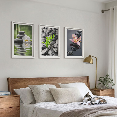 Cadre photo mural Une composition zen apaisante de fleurs et d'eau