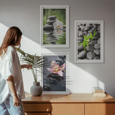 Cadre photo mural Une composition zen apaisante de fleurs et d'eau