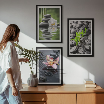 Cadre photo mural Une composition zen apaisante de fleurs et d'eau