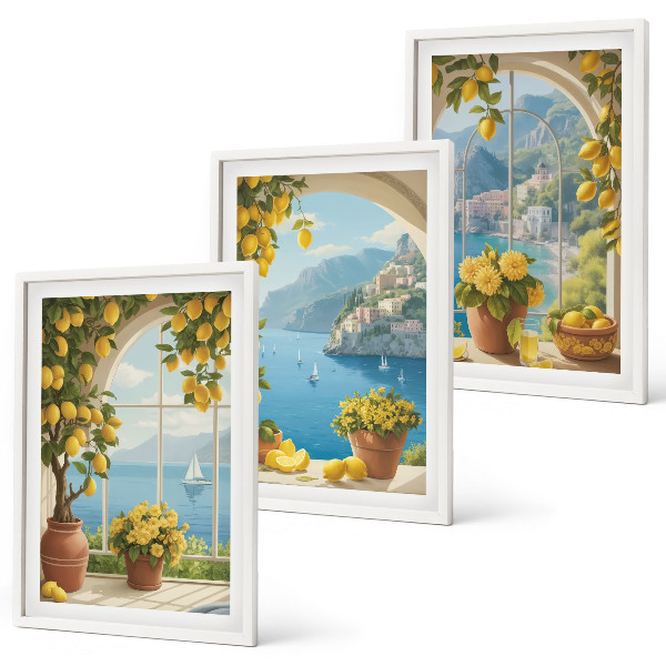 Cadre photo mural Paysages marins, citrons, fenêtres