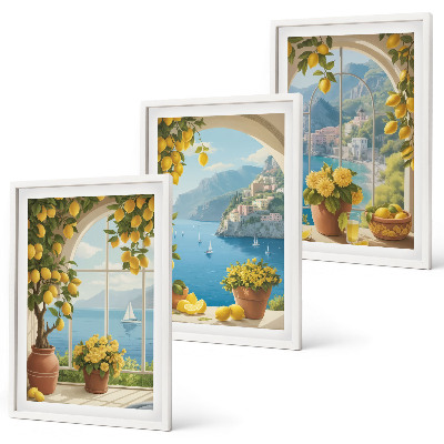 Cadre photo mural Paysages marins, citrons, fenêtres