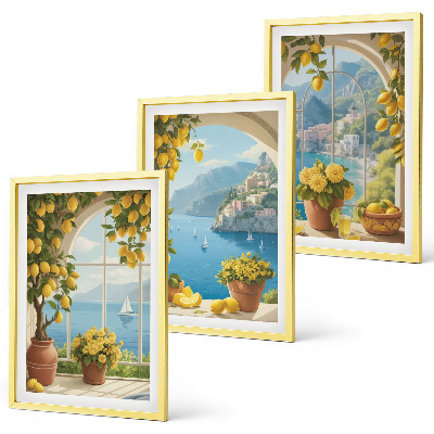 Cadre photo mural Paysages marins, citrons, fenêtres